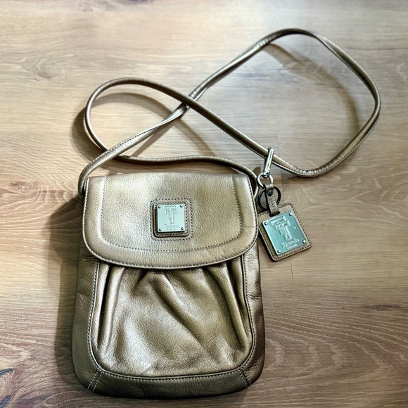 Tignanello Leather Metallic Crossbody Bag - Picture 1 of 5